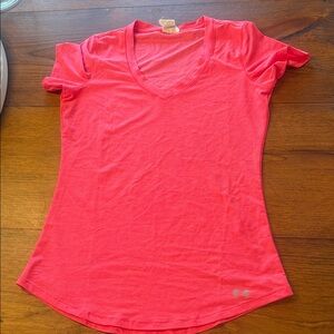 Under Armour Women’s Bright Pink V-Neck Performance Tee